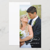 CARTE PHOTO MERCI MARIAGE OVERLAY SCRIPT BLANC (Devant / Derrière)