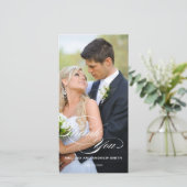 CARTE PHOTO MERCI MARIAGE OVERLAY SCRIPT BLANC (Debout devant)
