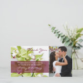 Carte photo Merci Mariage pour orchidées Green Cym (Debout devant)