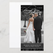 Carte photo Merci noir et blanc (4x8) (Devant / Derrière)