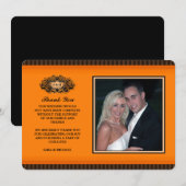 Carte photo Merci - Orange et Noir (Devant / Derrière)