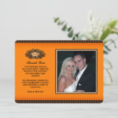 Carte photo Merci - Orange et Noir (Debout devant)