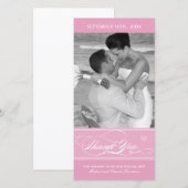 Carte photo Merci rose (4x8) (Devant / Derrière)