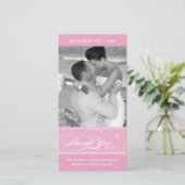 Carte photo Merci rose (4x8) (Debout devant)