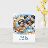 Carte PHOTO Merci Teal Or Noir Fée Princesse (Fleur jaune)