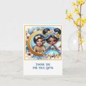 Carte PHOTO Merci Turquoise Gold Black Fairy Princesse (Fleur jaune)
