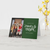 Carte Photo Merry & Bright Minimal Christmas (Fleur jaune)