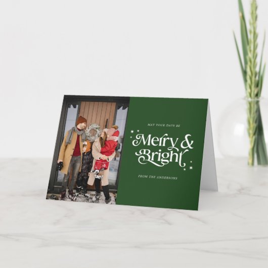 Carte Photo Merry & Bright Minimal Christmas (Devant)