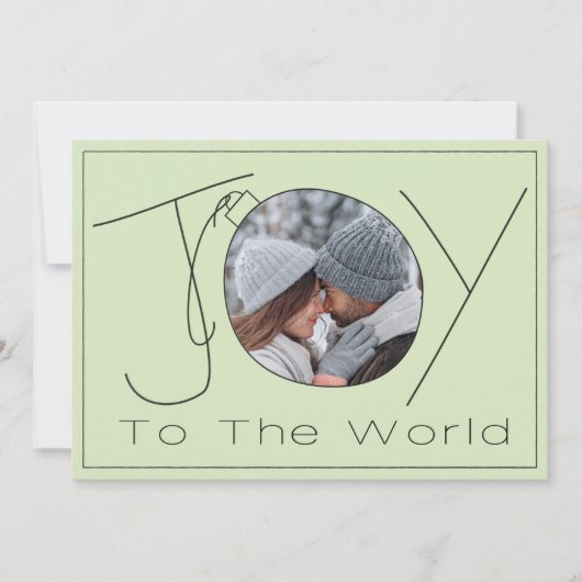 Carte photo minimale de Joie pour le monde dessiné (Devant)