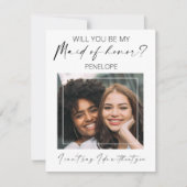 Carte Photo minimale | Serez-Vous Ma Fille D'Honneur ? (Devant)