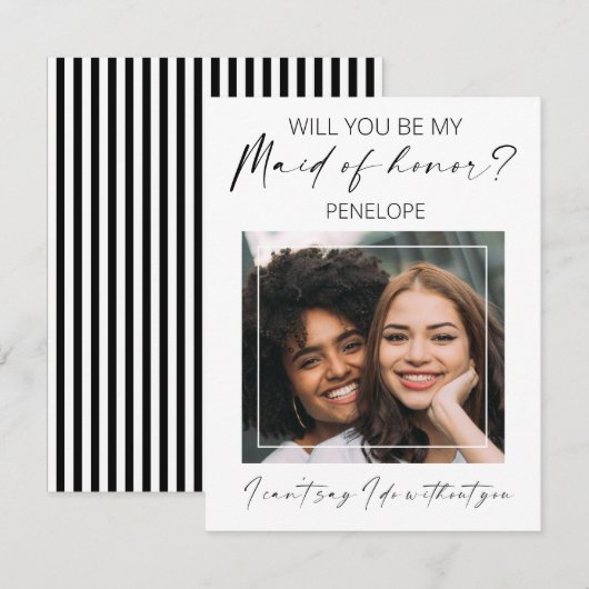 Carte Photo minimale | Serez-Vous Ma Fille D'Honneur ? (Devant / Derrière)