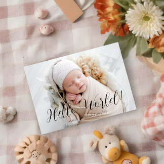 Carte Photo Minimalist Elegant Typography Hello World