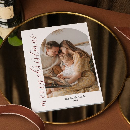 Carte photo minimaliste Arc de Noël