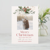 Carte photo minimaliste de Noël familial (Debout devant)