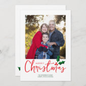 Carte photo minimaliste de Noël Joyeux (Devant / Derrière)