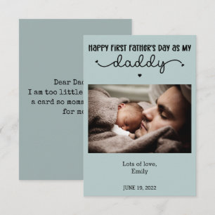Carte Photo minimaliste mignon de première fête des père
