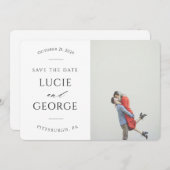 Carte Photo minimaliste moderne Enregistrer la date (Devant / Derrière)