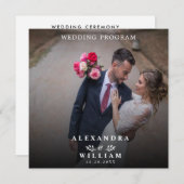 Carte Photo minimaliste moderne Mariage (Devant / Derrière)