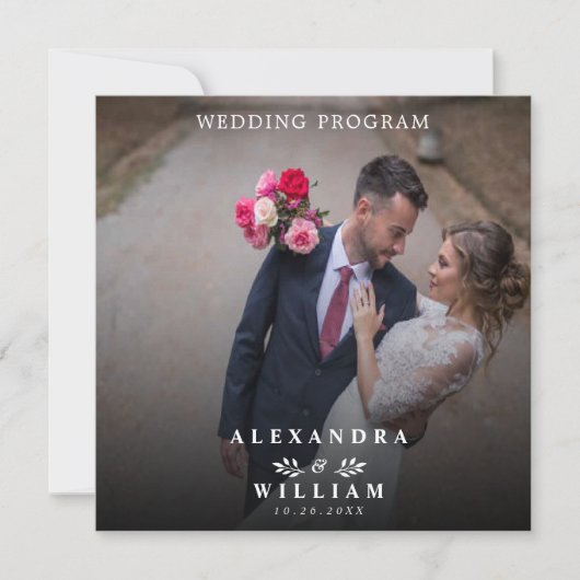 Carte Photo minimaliste moderne Mariage (Devant)