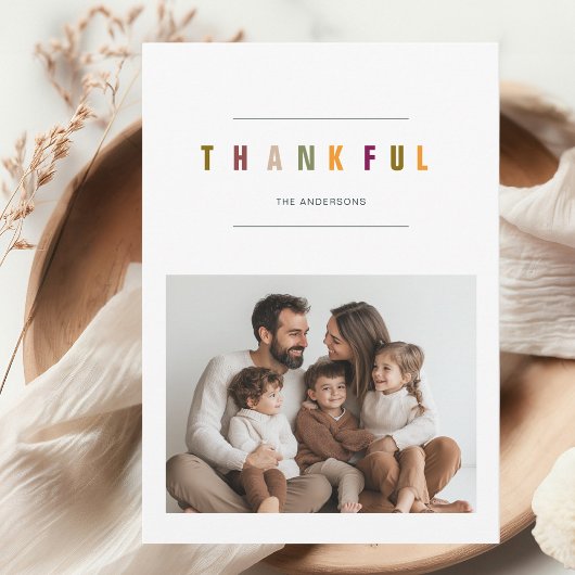 Carte Photo minimaliste moderne Thanksgiving