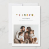 Carte Photo minimaliste moderne Thanksgiving (Devant)