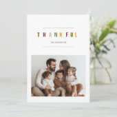 Carte Photo minimaliste moderne Thanksgiving (Debout devant)