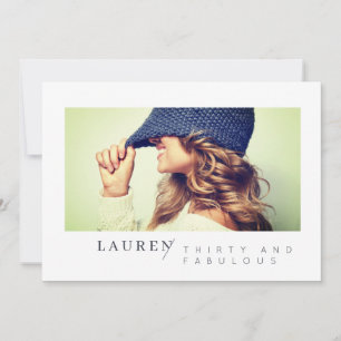 Carte Photo minimaliste moderne Trente et fabuleux anniv