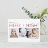 Carte photo minimaliste Noël heureux (Debout devant)