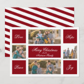 Carte photo Modern Love Hope Peace & Joy Christmas (Devant / Derrière)