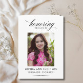 Carte Photo Modern Memorial Order of Service Program 