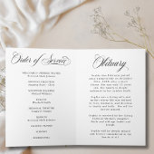 Carte Photo Modern Memorial Order of Service Program 