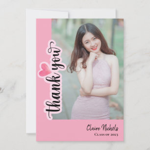 Carte Photo moderne 2023 Graduation Pink