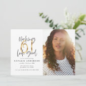 Carte Photo moderne 61e anniversaire noir et or (Debout devant)