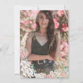 carte photo moderne bohème fleuri quinceanera (Dos)