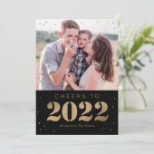 Carte Photo Moderne Bonne Année Bold Year (Debout devant)