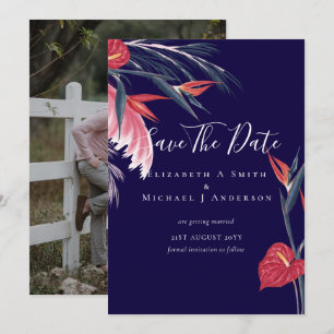 Carte PHOTO moderne Dates de sauvegarde Pampas Grass Tro