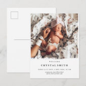 Carte photo moderne de bébé du faire-part de (Devant / Derrière)