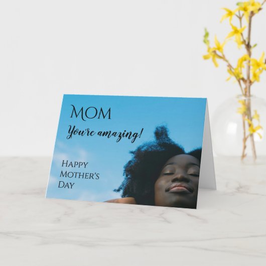 Carte Photo moderne de Bonne Fête des Mères VOUS ÊTES IN (Fleur jaune)