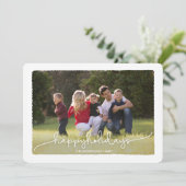 Carte photo moderne de cadre volant bonnes fêtes (Debout devant)