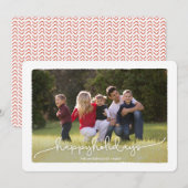 Carte photo moderne de cadre volant bonnes fêtes (Devant / Derrière)