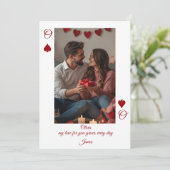 Carte photo moderne de la Saint-Valentin rouge (Debout devant)