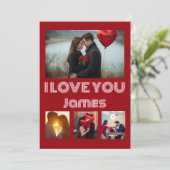 Carte Photo Moderne de la Saint-Valentin Rouge – 4 (Debout devant)