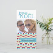 Carte photo moderne de Noël de Chevron (Debout devant)