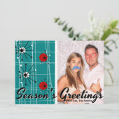 Carte photo moderne de Noël de la rétro moitié du (Debout devant)