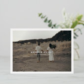 Carte photo moderne élégante simple avec feuille d (Debout devant)