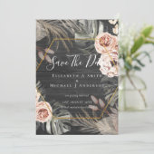 Carte Photo moderne Enregistrer Dates PAMPAS Coral Tropi (Debout devant)