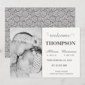 Carte photo moderne Faire-part bébé (jumeaux) (Devant / Derrière)