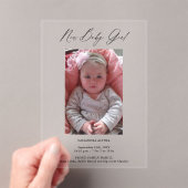 Carte photo moderne Faire-part de naissance acryli (In situ (ordinateur de poche))