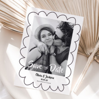 Carte photo moderne fantaisiste pour annoncer la d