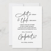 Carte Photo moderne Godparents Proposition (Dos)